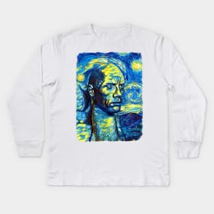 THE ROCK Van Gogh Style Kids Long Sleeve T-Shirt